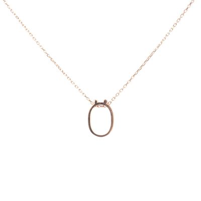 Silver O Letter Necklace - 2