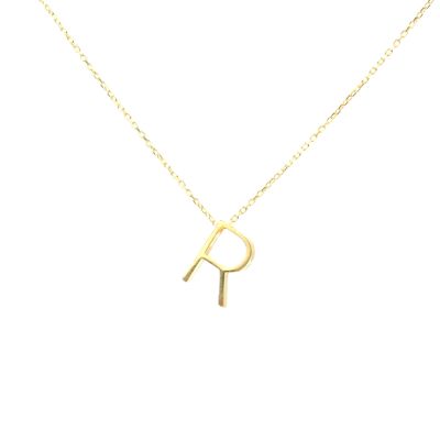925 Sterling Silver R Letter Necklace - 3