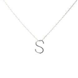 925 Sterling Silver S Letter Necklace - Nusrettaki (1)