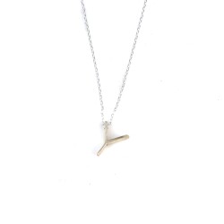 925 Sterling Silver Y Letter Necklace - 4