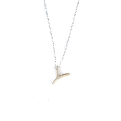 925 Sterling Silver Y Letter Necklace - 4