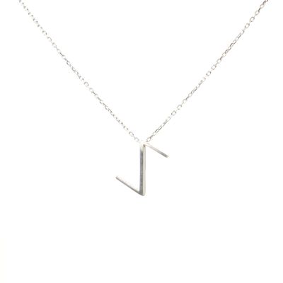 925 Sterling Silver Z Letter Necklace - 1