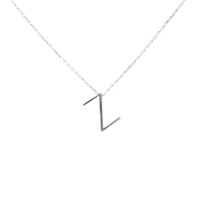 925 Sterling Silver Z Letter Necklace - 2