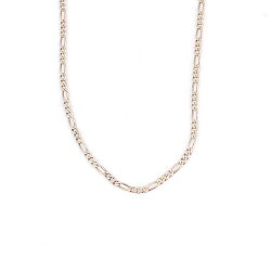 925 Ayar Gümüş 3 Mm İnce Figaro Zincir Kolye, 50 Cm - Nusrettaki (1)