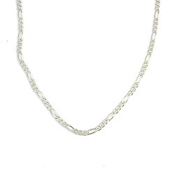 925 Ayar Gümüş 3 Mm İnce Figaro Zincir Kolye, 60 Cm - Nusrettaki (1)