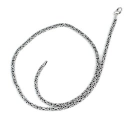 925 Ayar Gümüş 3 Mm Kare Kral Zincir Kolye, 50 Cm - Nusrettaki