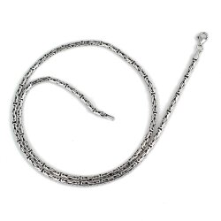 925 Ayar Gümüş 3 Mm Yuvarlak Kral Zincir Kolye, 60 Cm - Nusrettaki