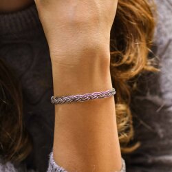 925 Ayar Gümüş 3 Sıra Es Kilitli Örgü, Bilezik - Nusrettaki