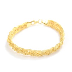 925 Ayar Gümüş 3lü Elişi Örgü Bileklik - 4