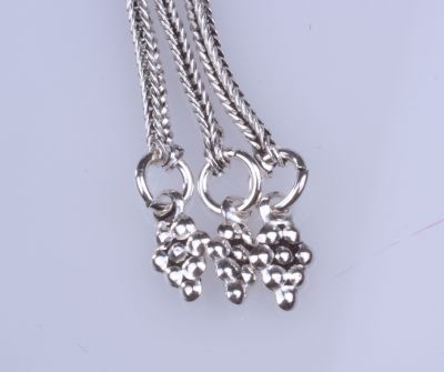 925 ayar Gümüş 3'lü Üzüm Salkımı Püskül - 5