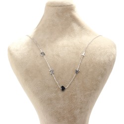 Silver Four Letter & Heart Necklace - 3