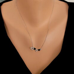 Sterling Silver Four Hearts Necklace - Nusrettaki