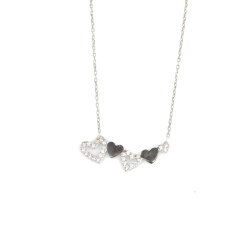 Sterling Silver Four Hearts Necklace - Nusrettaki (1)