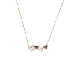 925 Ayar Gümüş 4 Kalp Kolye - 4