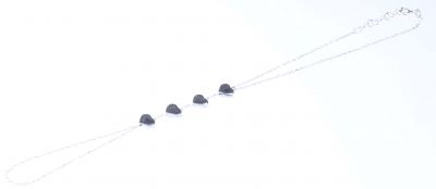 Sterling Silver Heart Pieces Ring Bracelet, White Gold Vermeil - 6