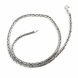 925 Ayar Gümüş 4 Mm Yuvarlak Kral Zincir Kolye, 55 Cm - Nusrettaki