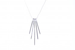 Fringe Sterling Silver Trend Necklace, White Gold Vermeil - Nusrettaki (1)