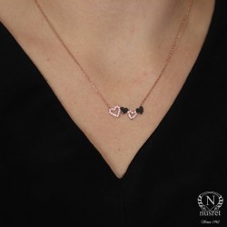 Nusrettaki - Sterling Silver Four Hearts Necklace