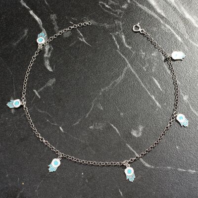 925 Ayar Gümüş 6 Adet Fatma Ana Eli Objeli Halhal - 6