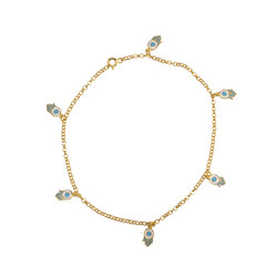 925 Ayar Gümüş 6 Adet Fatma Ana Eli Objeli Halhal - 3