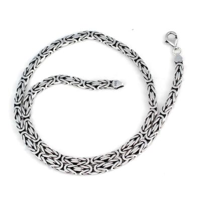 925 Ayar Gümüş 6 Mm Kare Kral Zincir Kolye, 70 Cm - 1