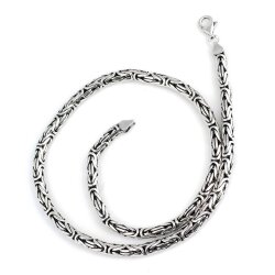 925 Ayar Gümüş 6 Mm Yuvarlak Kral Zincir Kolye, 60 Cm - Nusrettaki