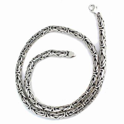 925 Ayar Gümüş 7 Mm Yuvarlak Kral Zincir Kolye, 45 Cm - 1