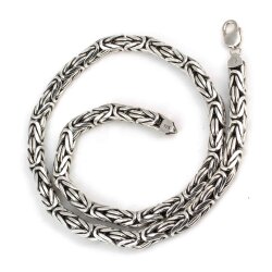 925 Ayar Gümüş 8 Mm Yuvarlak Kral Zincir Kolye, 70 Cm - Nusrettaki