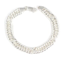 925 Ayar Gümüş 9 Mm İçi Boş Gurme Bileklik - Nusrettaki