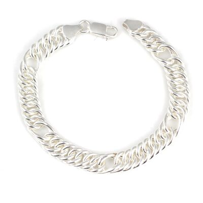 925 Ayar Gümüş 9 Mm İçi Boş Gurme Bileklik - 1