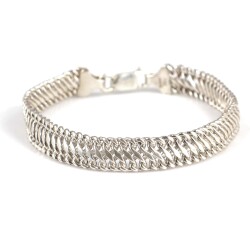 925 Ayar Gümüş 9 Mm Viyana Model Bileklik - Nusrettaki