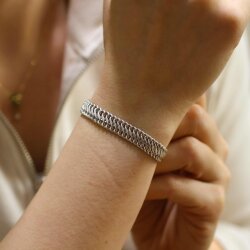 925 Ayar Gümüş 9 Mm Viyana Model Bileklik - Nusrettaki