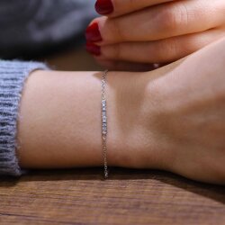 925 Ayar Gümüş 9 Taşlı Suyolu Bileklik - Nusrettaki