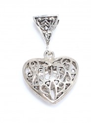 925 Sterling Silver Ajur Heart Pendant - Nusrettaki