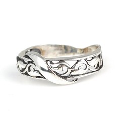 Gümüş Ajur Desenli İnce Alyans Yüzük - 5