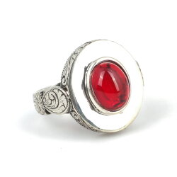 925 Ayar Gümüş Akik Taşlı Düz Erkek Yüzük - 4