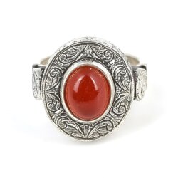 925 Ayar Gümüş Akik Taşlı Ek Kalemli Erkek Yüzük - Nusrettaki (1)