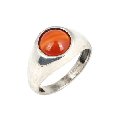 925 Ayar Gümüş Akik Taşlı Erkek Yüzük - 1