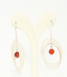 Three Hoop, Silver 925 Dangle Earrings - 4