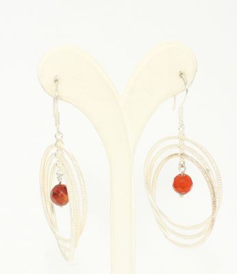 Three Hoop, Silver 925 Dangle Earrings - 4