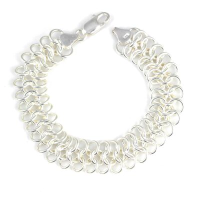 925 Ayar Gümüş Akordiyon Zincir Bileklik - 1