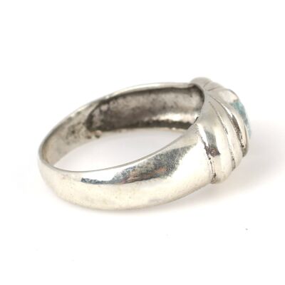 925 Ayar Gümüş Akuamarin Taşlı Tasarım Yüzük - 4