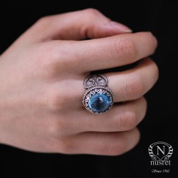 Silver Ring with Aquamarine - Nusrettaki