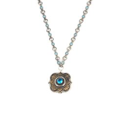 925 Ayar Gümüş Akumarin Taşlı Kare Kolye - 3