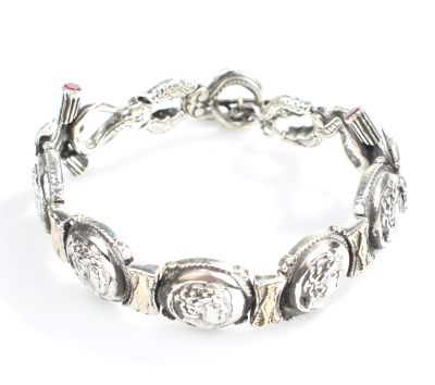 925 Ayar Gümüş Alexander Kafası Bileklik - 4