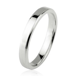 925 Sterling Silver Engagement Ring White color 3mm - Nusrettaki