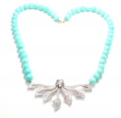 925 Sterling Silver Necklace with Amazonite - Nusrettaki