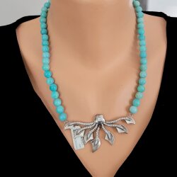 925 Sterling Silver Necklace with Amazonite - Nusrettaki