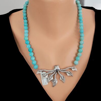 925 Sterling Silver Necklace with Amazonite - 1
