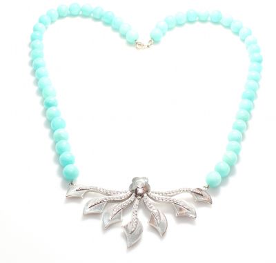 925 Sterling Silver Necklace with Amazonite - 6